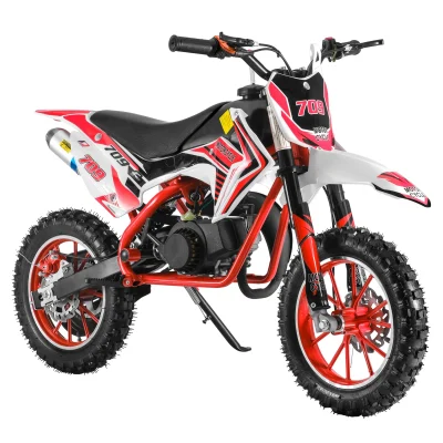 49cc 2-Stroke Kids Dirt Bike, Gas Power Motocross, Off Road Mini Motorcycle, Pocket Motorbike with Front Rear Disc Brakes, Racin